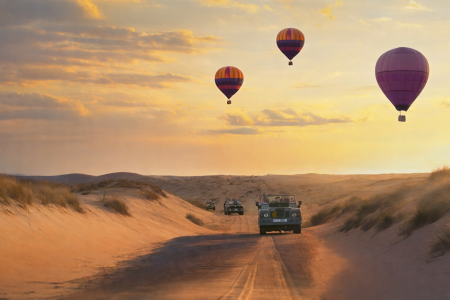 Hot Air Balloon Flight With Vintage Car Ride